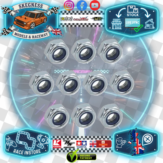 M3 Nyloc Nuts Stainless Steel x10 - For 1/12 RC Car Kamtec / Battcave / Mardave Wheel Nuts