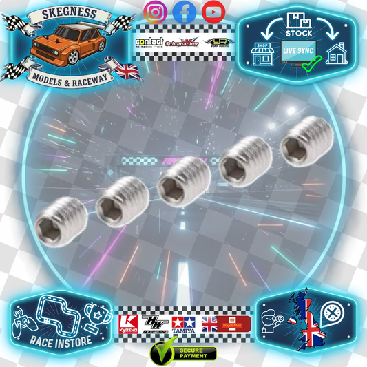 M3 x 4mm long - Grub Screws Stainless Steel x5