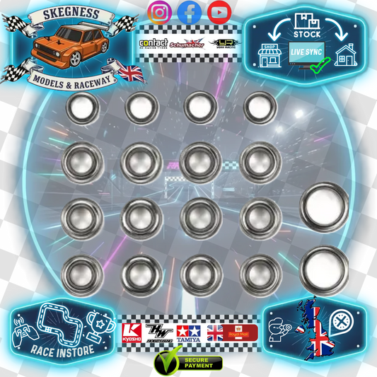 Tamiya MB01 & BT01 - Steel Bearing Set (18pcs) Full Shielded Set