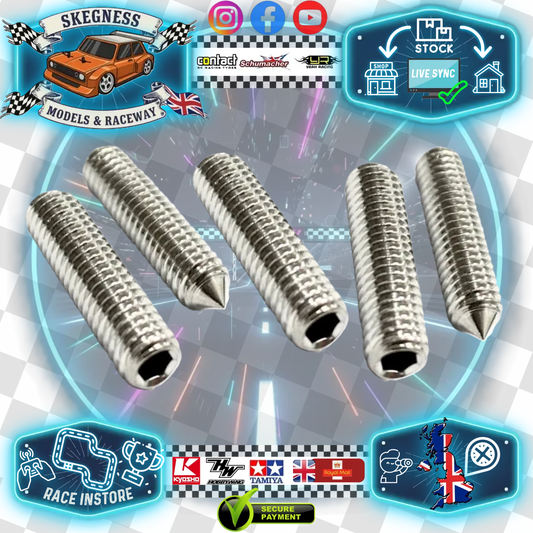 M3 x 25mm long - Grub Screws Stainless Steel x5