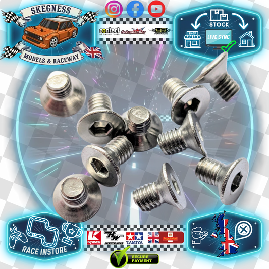 M3 x 5mm long -  Socket Countersunk Stainless Steel Screws (10pcs)