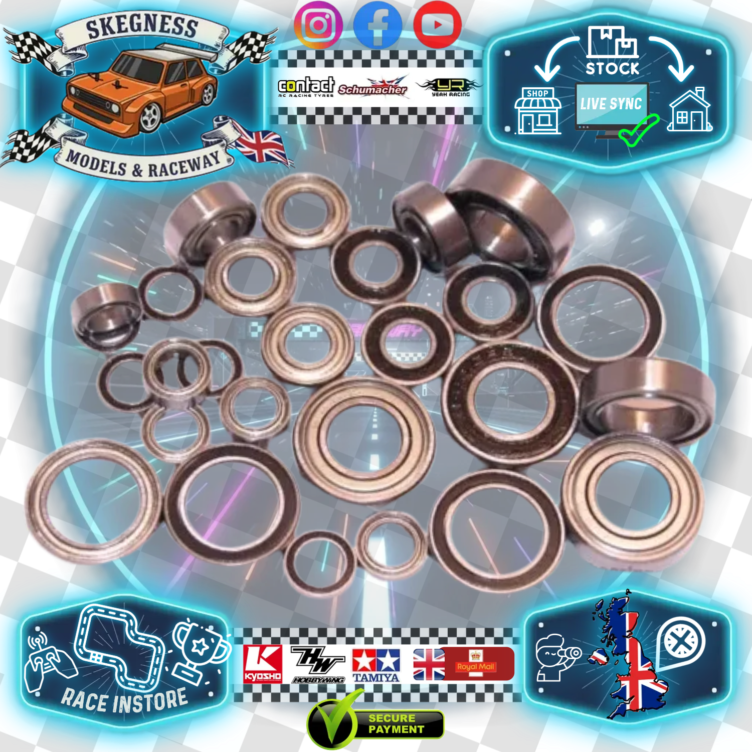 Bearings for Tamiya SW-01 SW01 Mini Lunchbox #54900 FULL Kit - Shielded