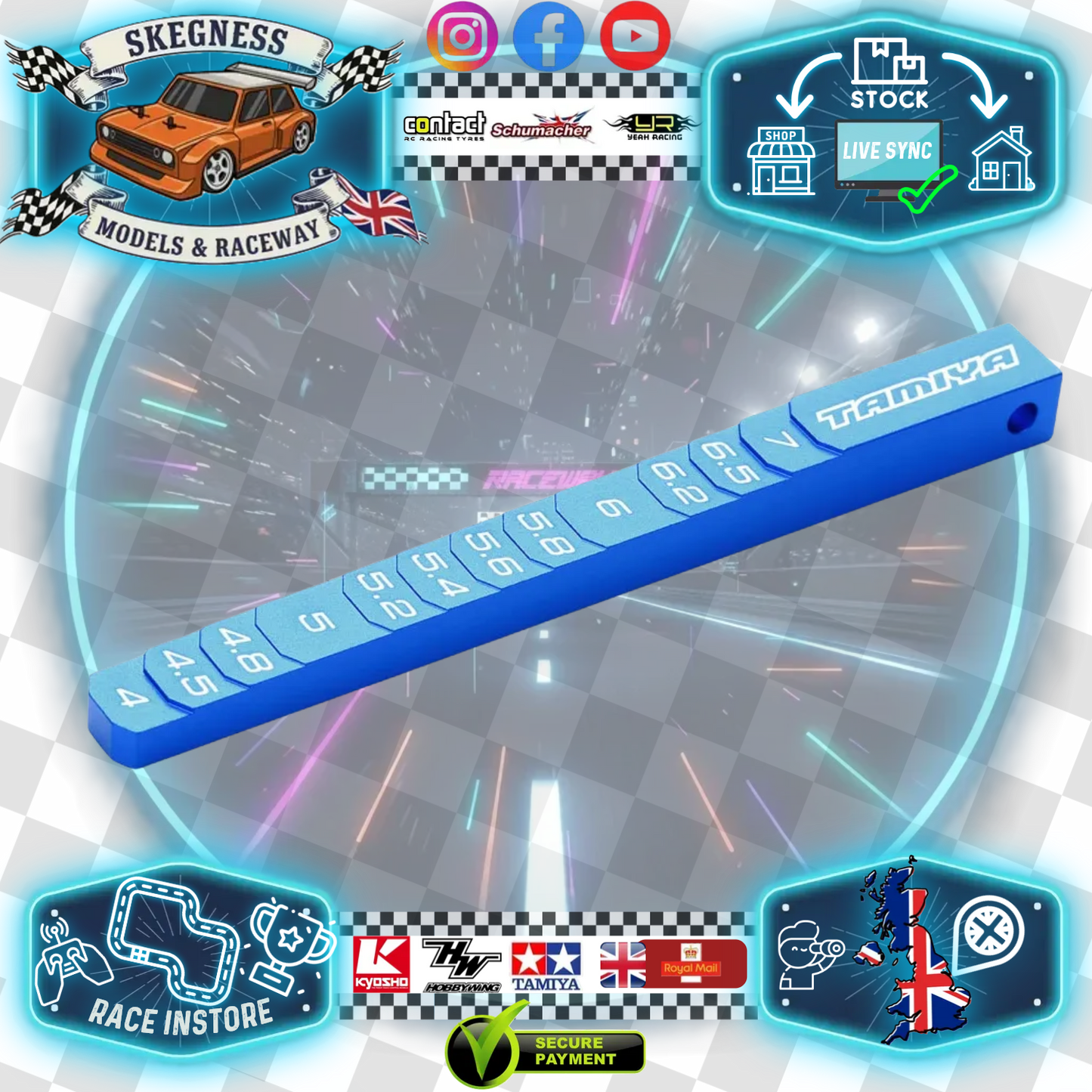 Genuine Tamiya TRF - 1/10 RC Car - Ride Height Gauge Alloy (4-7mm AGROUND CLEARANCE) Item No. 22009