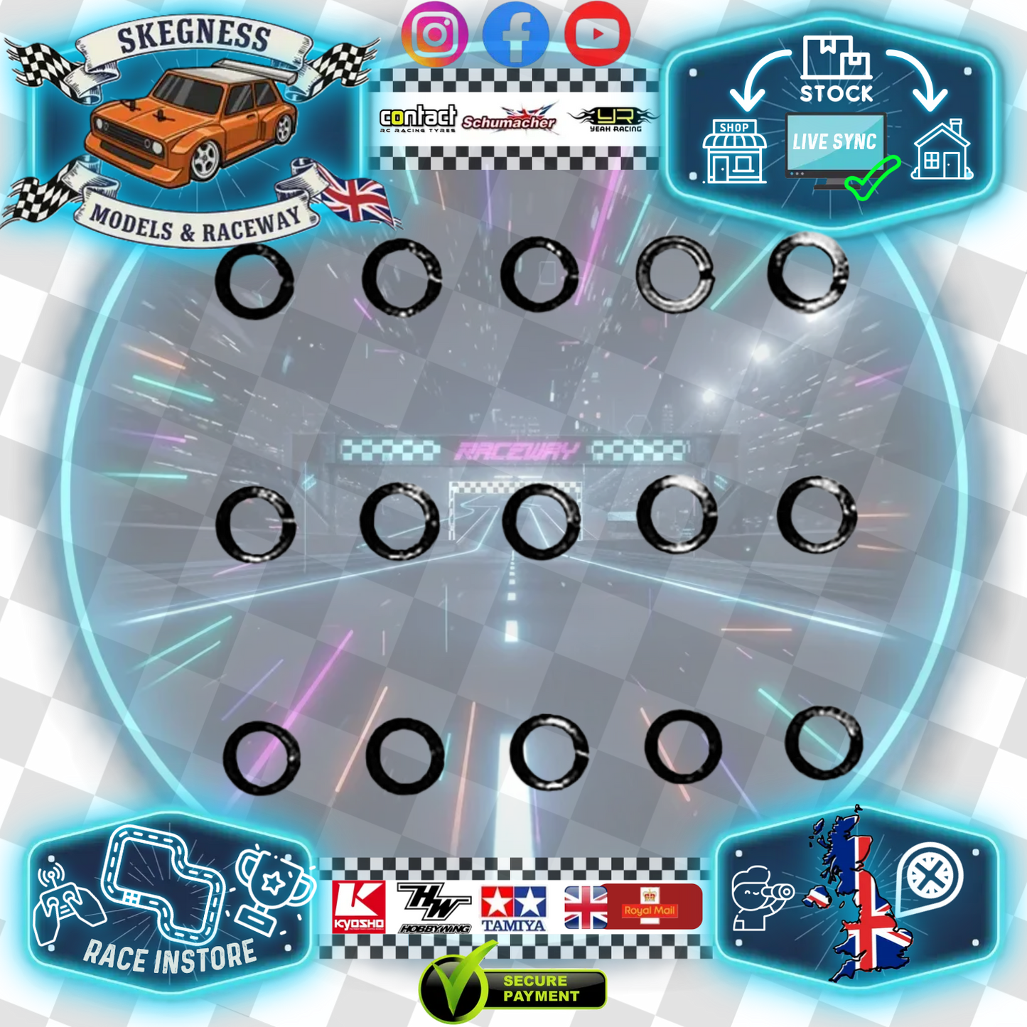 Tamiya - 3m M3 Spring (sprung) Steel Washer (15pcs) Item No. 50587