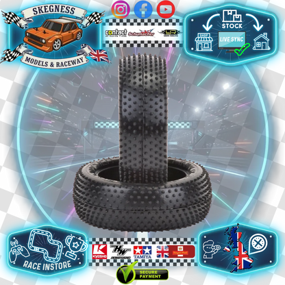 SCHUMACHER - MINI PIN - 1/10 2.2IN BUGGY TYRE/TIRES - 4WD FRONT - YELLOW - U6607 (Carpet & Astro)