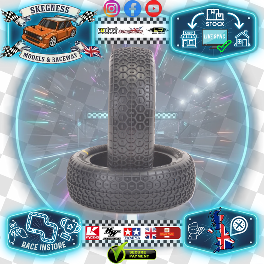 Schumacher - Honeycomb - 2.2in 1/10 Buggy Tyres / Tires - Front 2WD - Yellow - (2pcs) U6859 (Perfect for indoor sports halls)