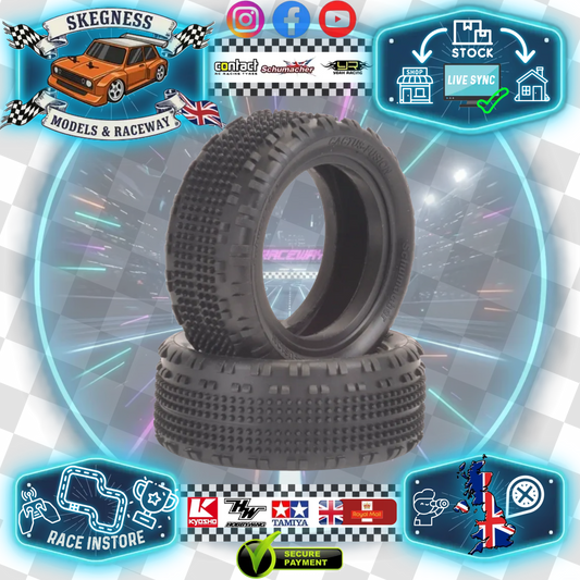 Schumacher - Cactus Fusion - 2.2in 1/10 Buggy Tyres / Tires - Front 4WD - Yellow - (2pcs) U6855 (Perfect for High Grip Tracks)