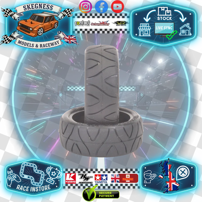 SCHUMACHER - 1/10 CAR SST Carpet Dragons Tires/Tyres 25mm wide  - Yellow (2pc) U6690