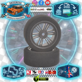 Contact - 1/10 RC Electric Touring Car (Shore HARD) CARBON BLACK - Foam Wheels & Tyres / Tires - (2pcs) J1C73 (Double Compound - help to avoid traction rolling problem)