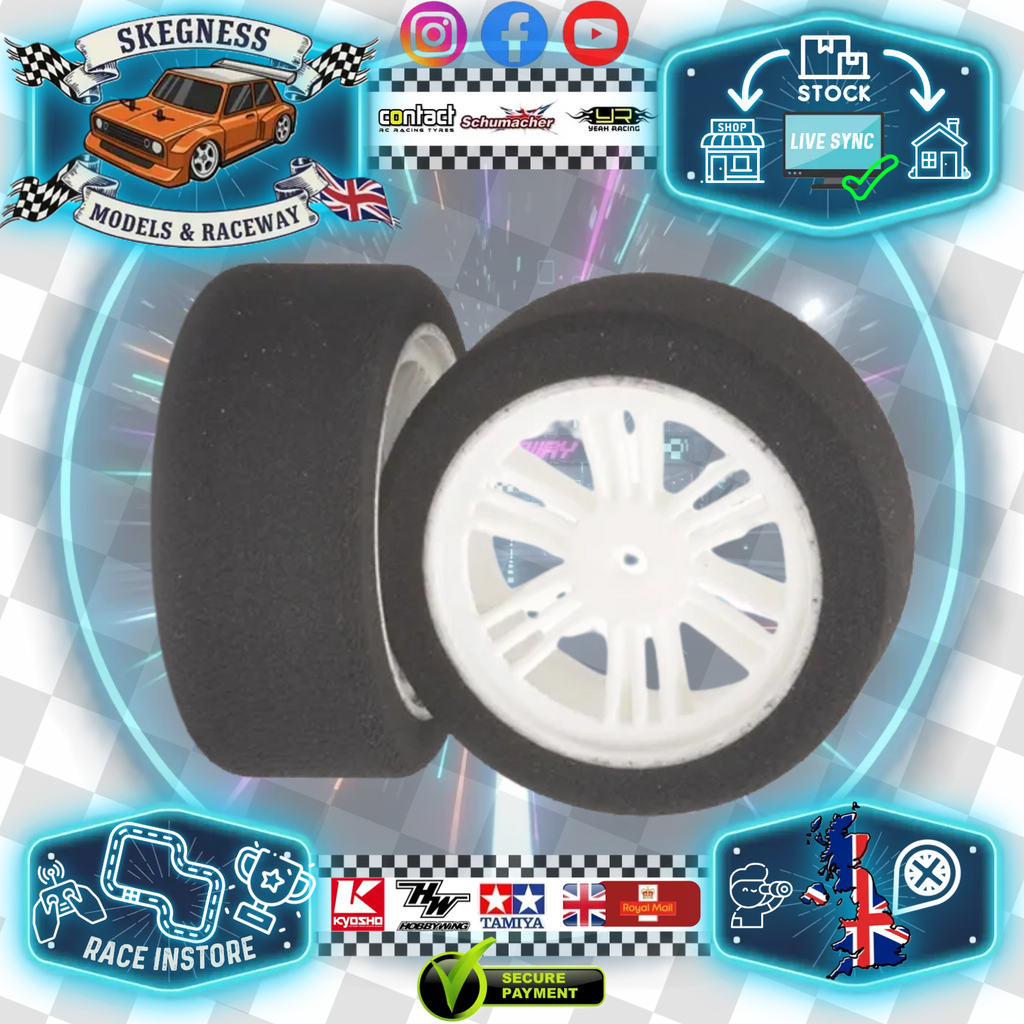 Contact - 1/10 RC Electric Touring Car (Shore 42/45Sh) Foam Wheels & Tyres / Tires - (2pcs) J1424505 (4WD Electric Car Racer Recommended)