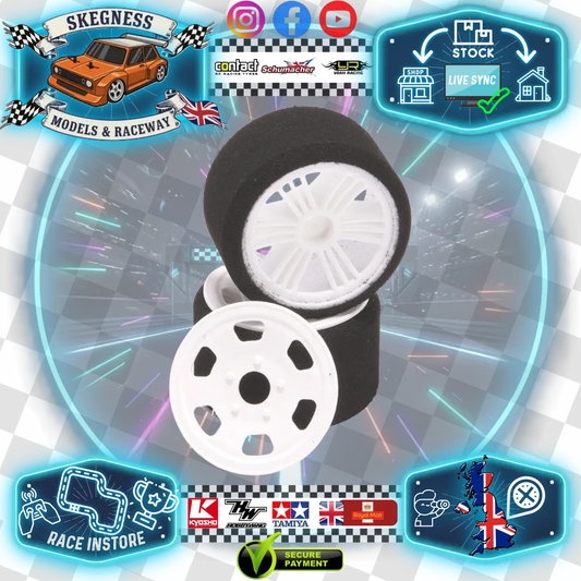 CONTACT RC - 1/12 Oval/Mini/Supastox (Bearing fit) Front 50Sh, 46mm diameter - JM50FB (1pair) Wheel & Tyre Set Pre-Glued (hardest compound)