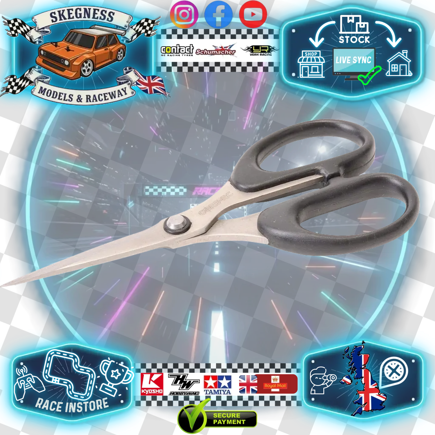 CORE RC - Straight Lexan RC Cutting Trimming Body Scissors - CR045