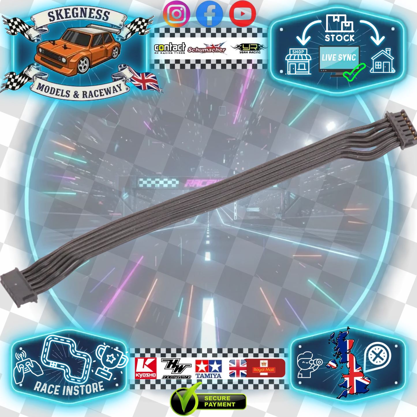 CORE RC - BRUSHLESS MOTOR SENSOR WIRE - 90MM FLAT BONDED FLEX SENSOR WIRE - CR252