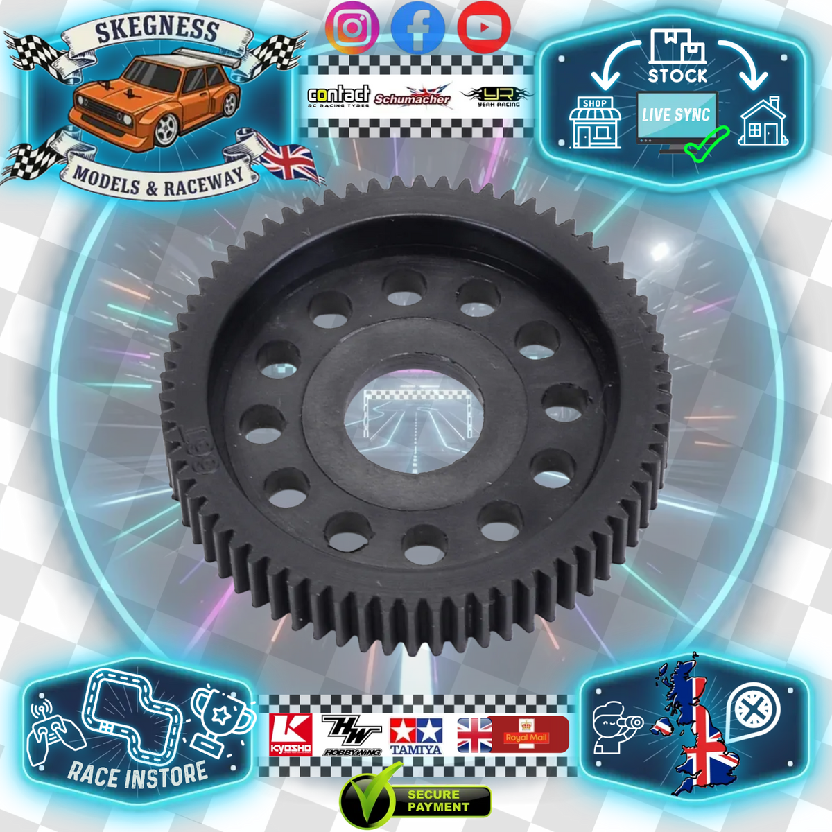 Schumacher - (Mini Racer Conversion) Supastox 66T 48DP Spur Gear - SS/GT - U4123 (Use with Part number U3948)