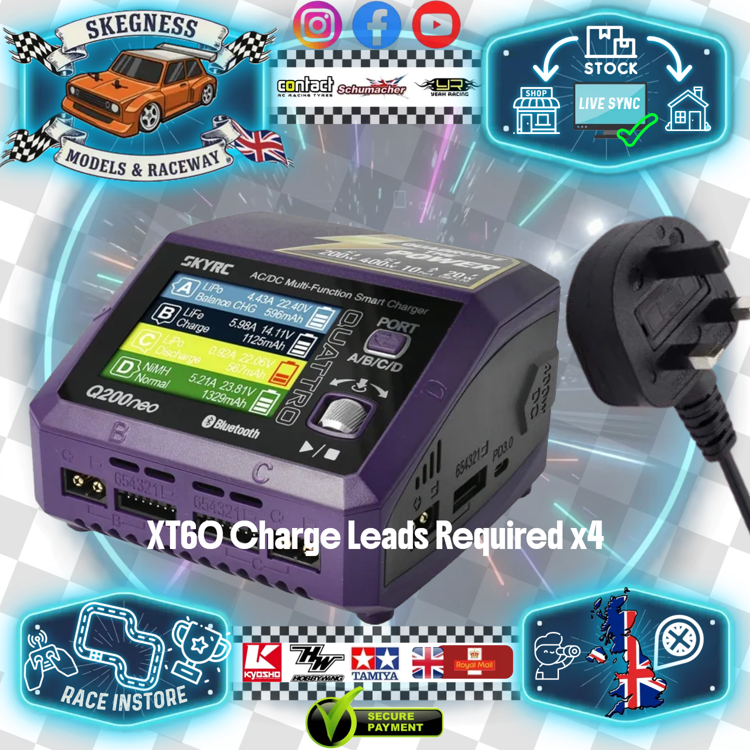 SKY RC - Q200NEO AC/DC QUAD OUTPUT LIPO/LIHV 1-6S 10A BATTERY CHARGER - SK-100197