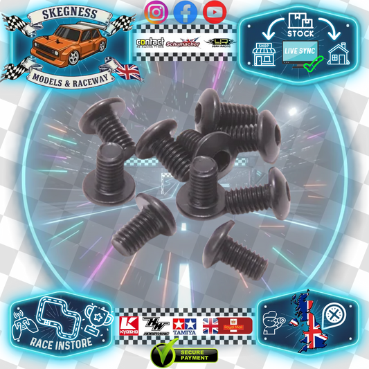 SCHUMACHER RC - (BLACK) SPEED PACK - M3 x 5mm Long Button Hd (pk10) Bolt - U8801 (spur gear bolts)