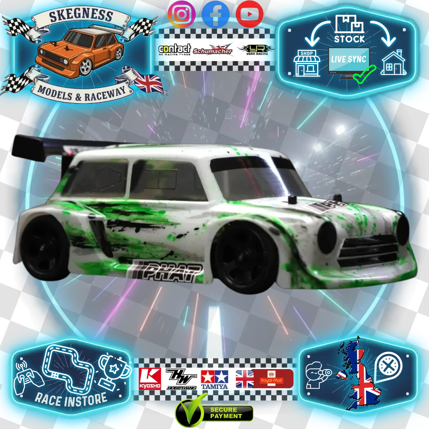 PHAT BODIES - 1/12 MAD (M.A.D) for MINI GT12 Kamtec / Mardave / Mini Assassin & Batt Cave JOK3R (CLEAR BODY) (160mm wide by 175mm wheelbase)