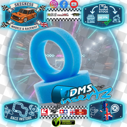 DMS Insertz – Originalz Blue (1/10 Buggy) foam tire Inserts (2WD Front)  – Medium (1 pr) - DMS305