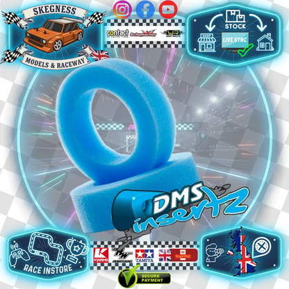 DMS Insertz – Originalz WIDEZ Blue (1/10 Buggy) foam tire Inserts (2WD Front)  – Medium (1 pr) - DMS305-1