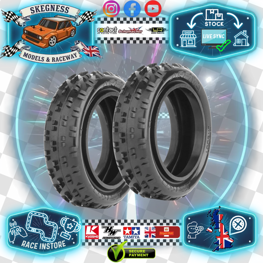 Jetko - Cut Stagger - 1/10 2.2IN BUGGY TYRE/TIRES - 2WD Front - EOS YELLOW - JK2001E (Use when less bite needed Carpet/Astro)