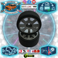 RAGE - MTC & M-Chassis (Rear) Wheels (Silver Intermediate Wheel/ 46sh) And Foam Tyre (2Pcs) (25mm Wide) R2532-SIW