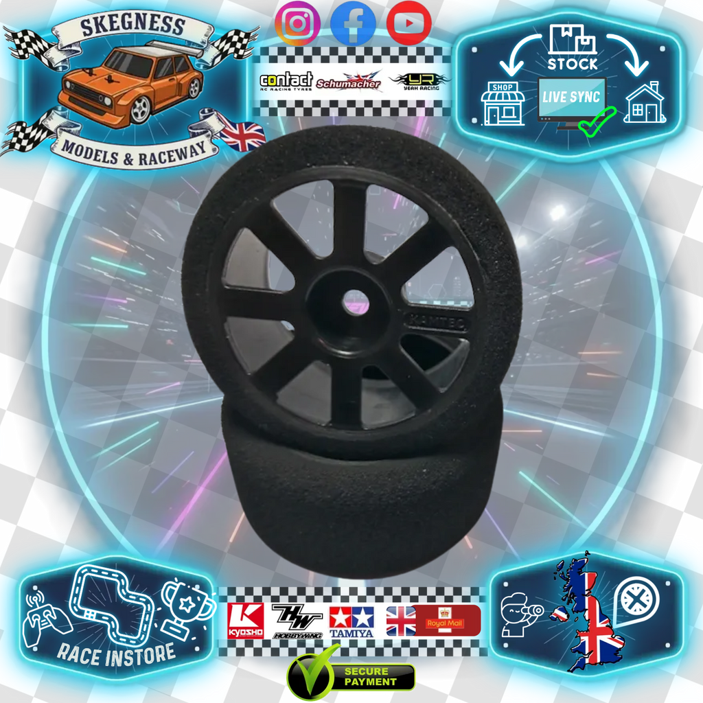 RAGE - MTC & M-Chassis (Front) Wheels (Black Hard Wheel/ 46sh) And Foam Tyre (2Pcs) (20mm Wide) F2046-BHW