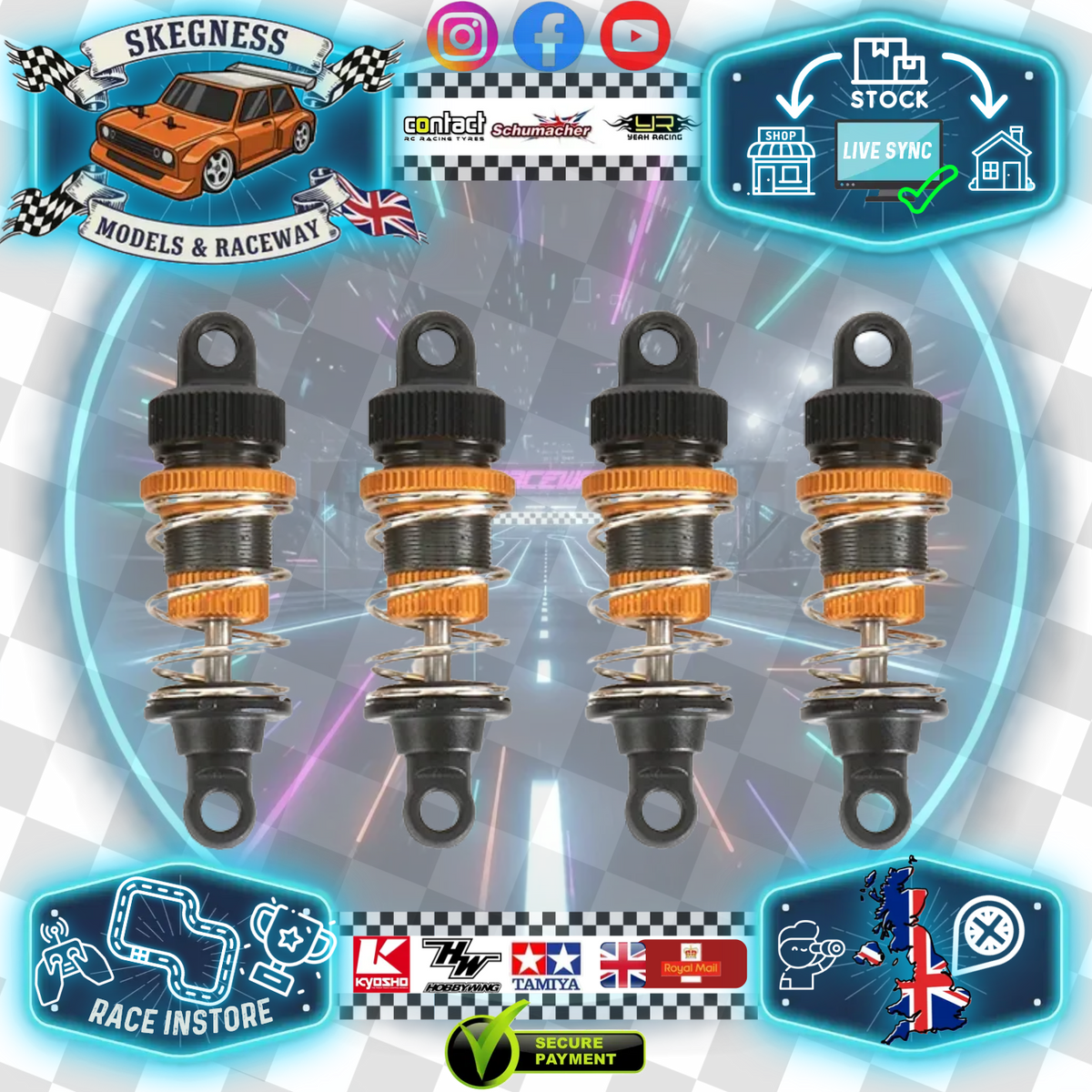 Carten - Upgraded Alloy Shock Set for M210 (4pcs) (Comes on M210R & Plus) - FNBA229 (May fit other MTC's & M-Chassis Cars)