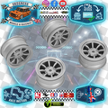 Louise / Carten - 8 Spoke Wheels 4.0mm Offset (Grey) 4pcs (Like Mini lite) Fits MTC, M-Chassis & TT01E Euro Truck - NBA264