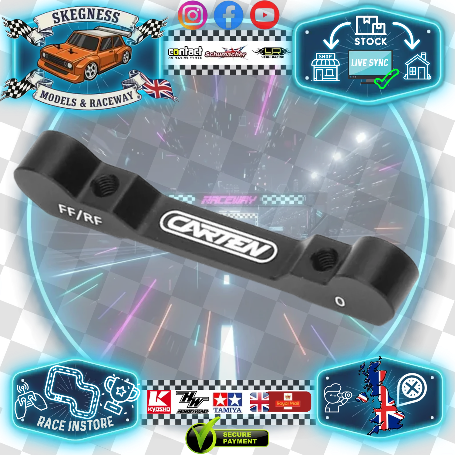 Carten / Louise - LMX / M210 & T410 - (Hop-up) Alloy FF and RF Suspension Hanger NBA314 - 0.0Deg (2x Needed for FF and FR)