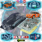 Tamiya 51690 - (210mm) Alpine A110 Jagermeister 1973 Body Set in Clear Lexan - For 1/10 M-Chassis MTC (W-165mm x Wheelbase-210mm) (Full sponsor stickers - lights, windows and grills + Body Parts)