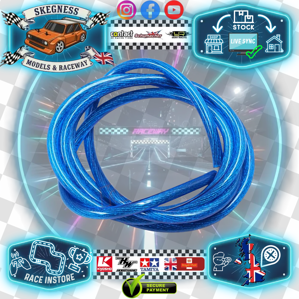 Yeah Racing - Transparent Silicone 12AWG Transparent ESC/Motor/Battery Wire 100cm Long (Blue) WPT-0137BU