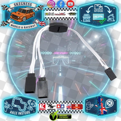 Yeah Racing - 150mm 60-Core Y Harness High Current Servo Wire (White) (JR/Futaba Plug) - WPT-0154WT