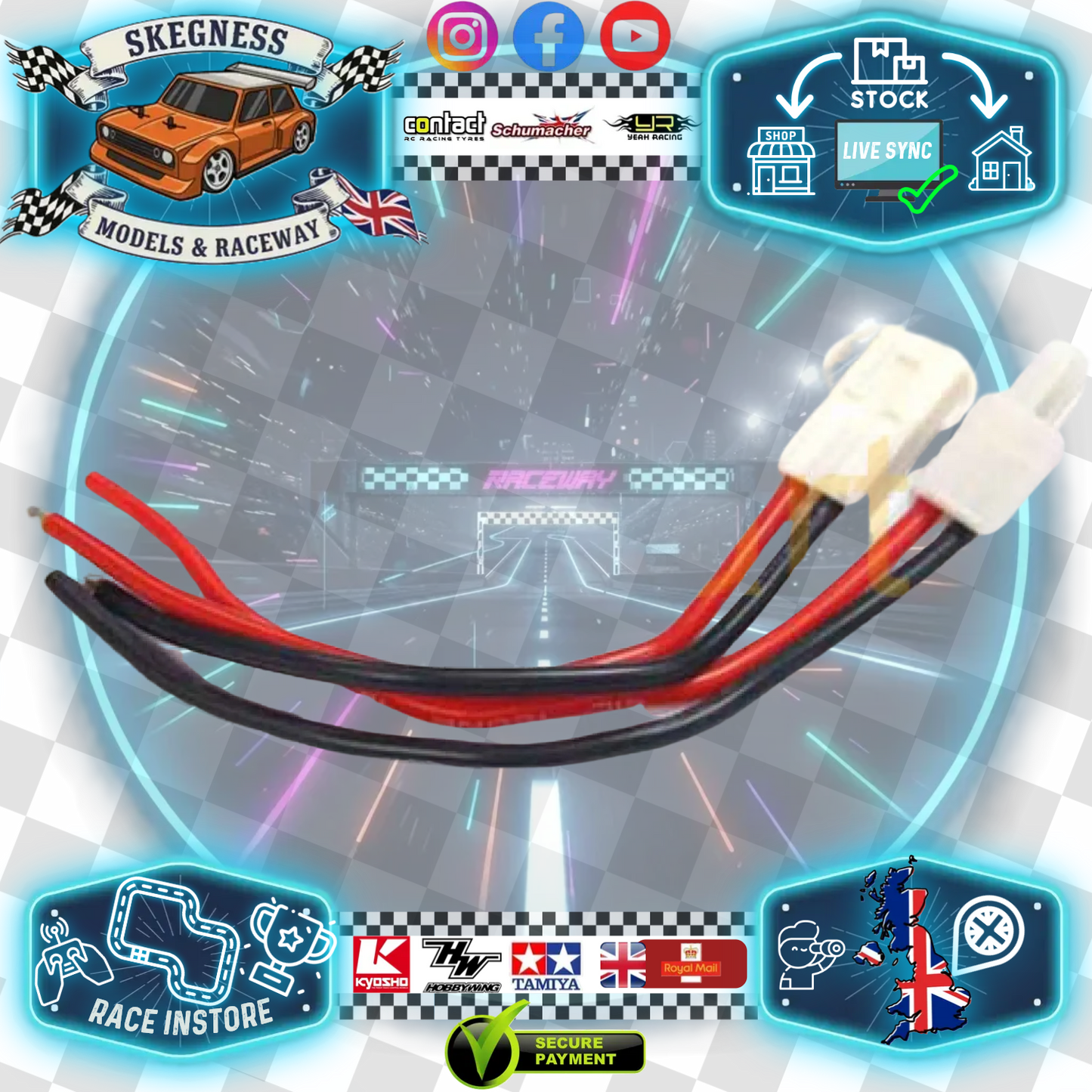 Yeah Racing - Connectors With Silicone Wire (micro Tamiya Plug) - WPT-0013