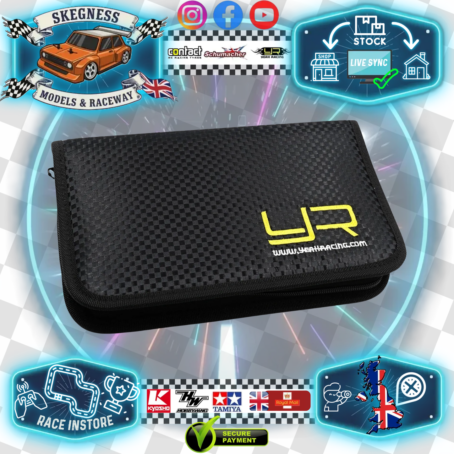 Yeah Racing - Nylon Tools Bag (26.5 X 16 X 5cm) - YT-0251BK (tools not included)