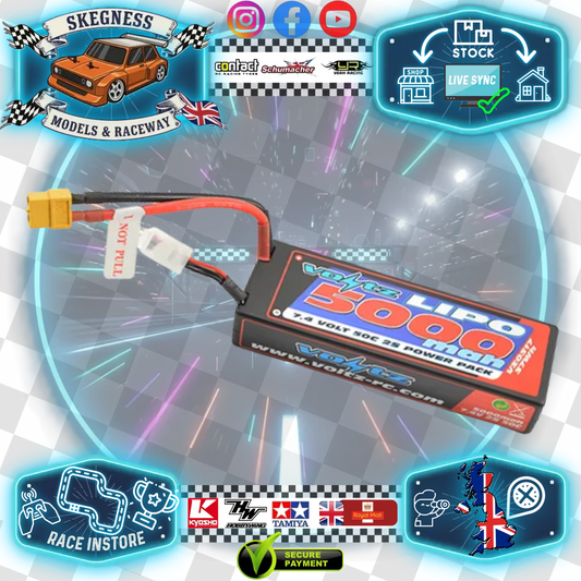 VOLTZ - RC CAR LIPO BATTERY 5000MAH 2S 7.4V 50C HARDCASE STICK PACK - w/XT60 VZ0317XT60