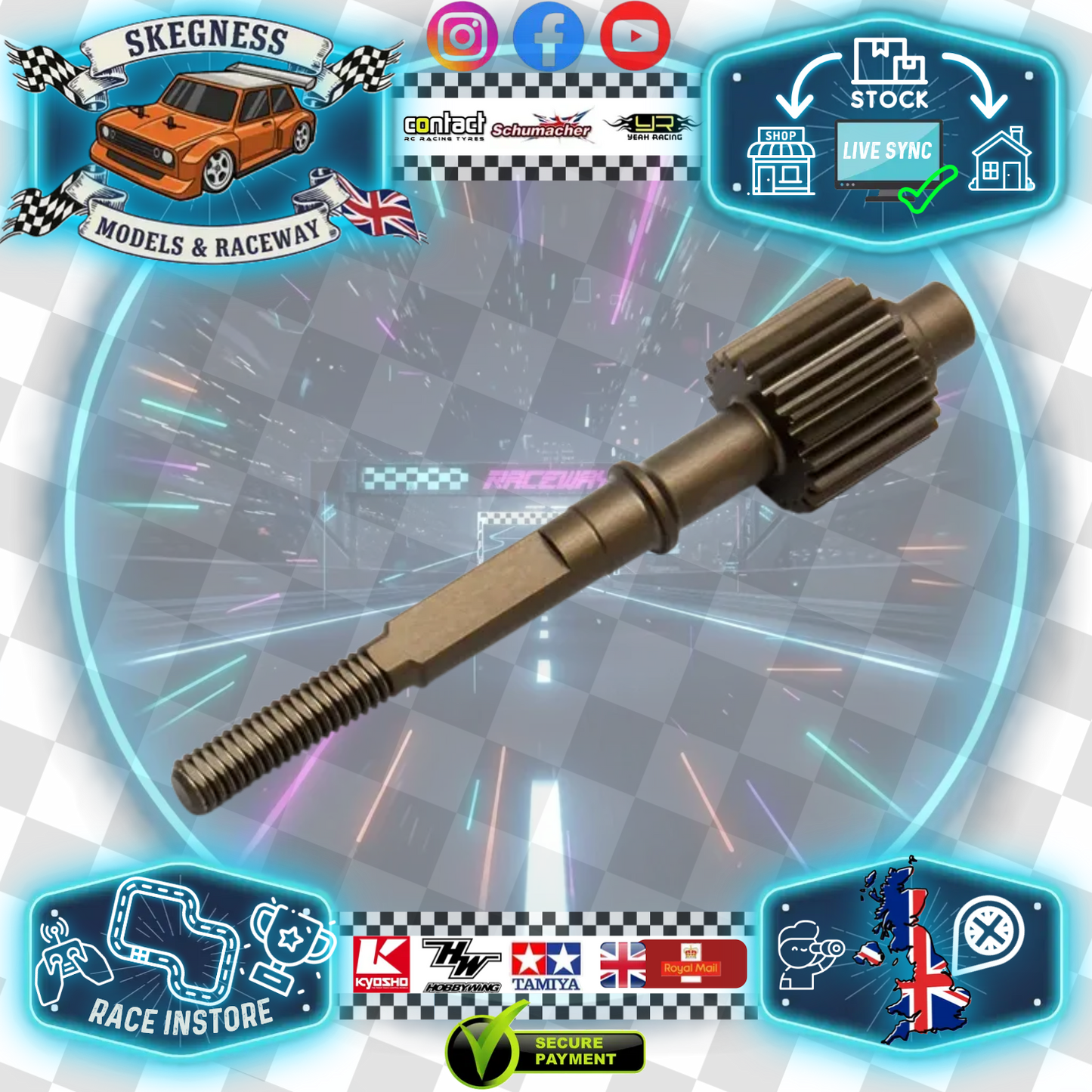 TEAM ASSOCIATED - (RB10) FACTORY TEAM B5M ALUMINIUM TOP SHAFT (3 GEAR) - AS91606