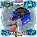 Yeah Racing - Aluminum 540 Motor Heat Sink w/ Cooling Fan Blue - YA-0410BU
