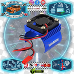 Yeah Racing - Aluminum 540 Motor Heat Sink w/ Cooling Fan Blue - YA-0410BU