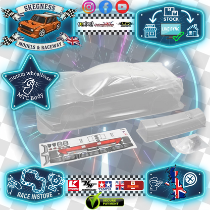 Slidelogy - Honda NSX Body Shell - FITS MTC M-Chassis size (210MM to 225mm Wheel Base / 160mm Wide) - Clear with Masking