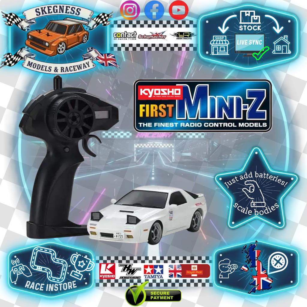 Kyosho - My First Mini-Z 1:28 Initial-D Mazda Savanna RX-7 FC3S WH (1:24th Class) - K.66602A (Micro RC CAR)