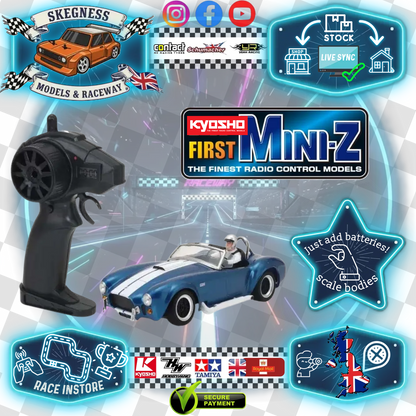 Kyosho - My First Mini-Z 1:28 Shelby Cobra 427 S/C 1960 Blue (1:24th Class) - K.66610A (Micro RC CAR)