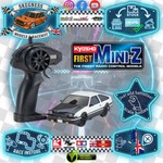 Kyosho - My First Mini-Z 1:28 Initial-D Sprinter Trueno AE86 WH/BK Carbon (1:24th Class) - K.66617A (Micro RC CAR)