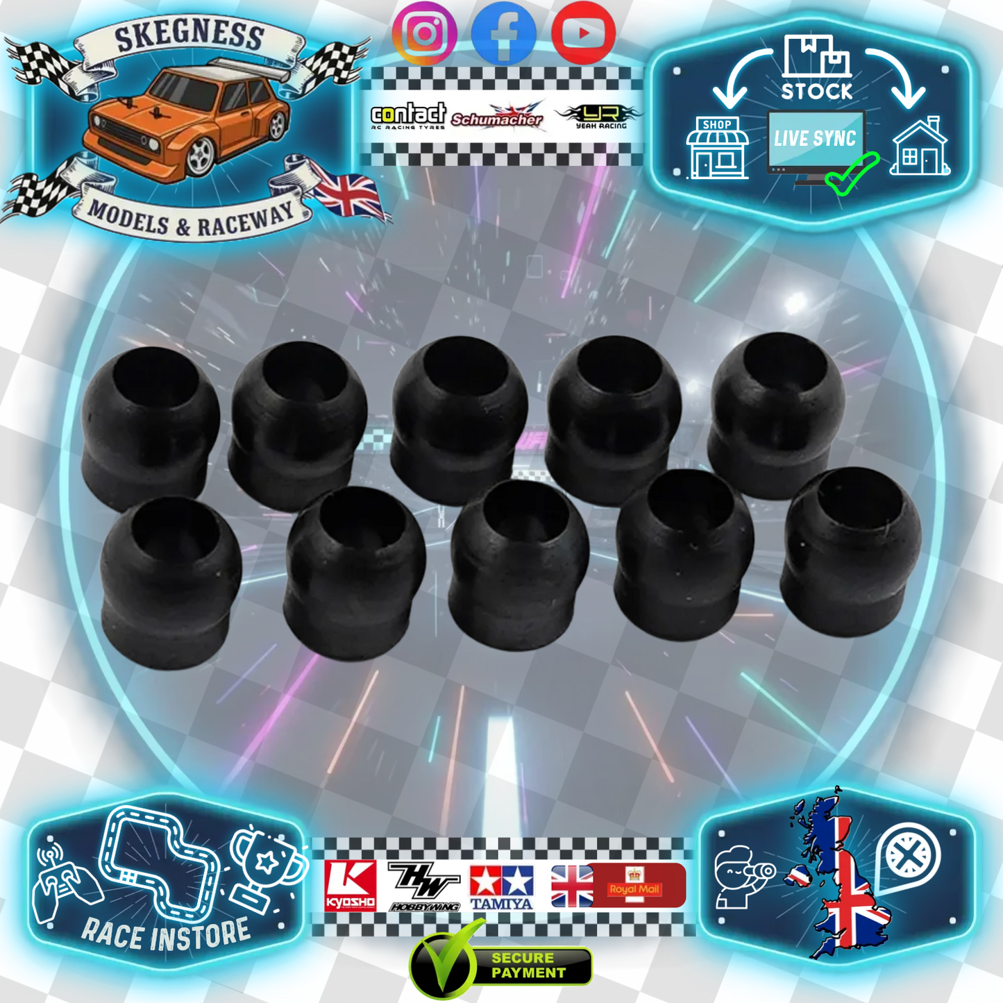 Yeah Racing - 5mm Suspension Pivot Ball (10 pcs) For Tamiya Suspension Pivots - PB-001