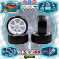 RUSH - 1/10 Car WHEELS & Carpet TIRES / TYRES PRE-GLUED - 28CPM - 7 Spoke - RU0633 (Recommend Louth & Frostys)