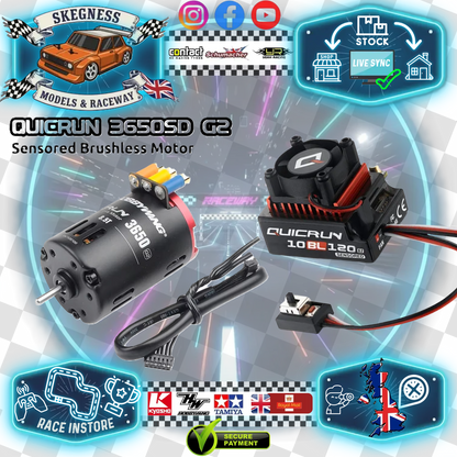 Hobbywing - COMBO Brushless QR10BL120-SD ESC G2 + QR3650SD 13.5T Motor Sensored G2 -  HW38020382