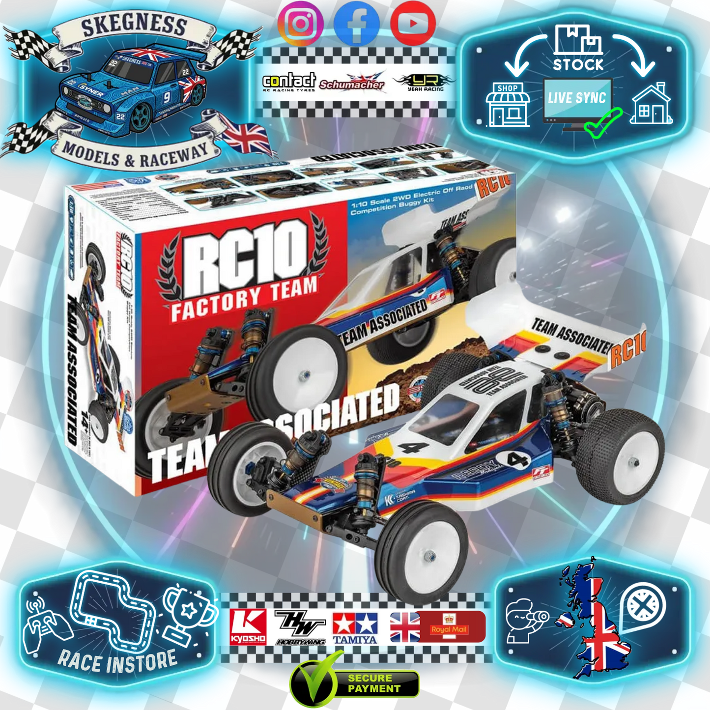 (Pre-order - Due around Mid June 2026) TEAM ASSOCIATED - RC10 1/10 FACTORY TEAM KIT Buggy - AS6049 (No Electrics)