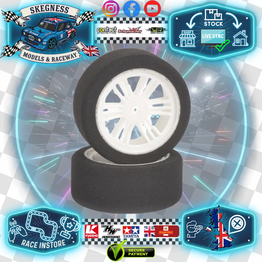 Contact - 1/10 Foam Tyres - 1/10 Rear Wide 30mm 35Sh SOFT Jap - White - J13504