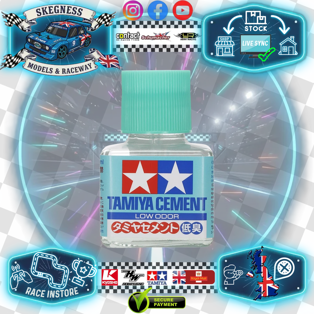 TAMIYA - 87238 Cement (Low Odour) 40ml - MODEL KIT GLUE - 40ML WITH BRUSH CAP