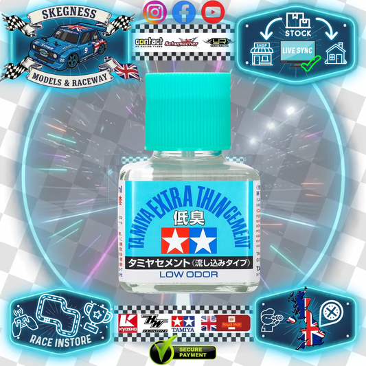 TAMIYA - 87236 Cement Extra Thin (Low Odour) 40ml - MODEL KIT GLUE - 40ML WITH BRUSH CAP