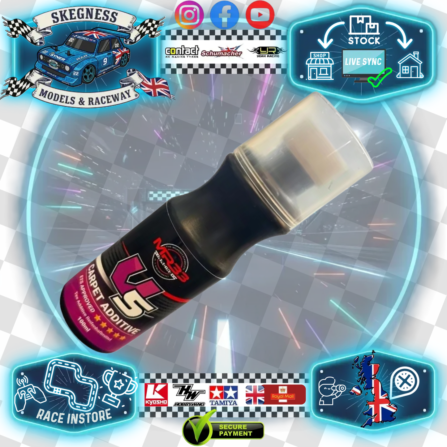 MR33 - V5 Carpet Rubber & Foam Tire Additive (''Adhesive'') 100ml ETS - (BRCA Control)